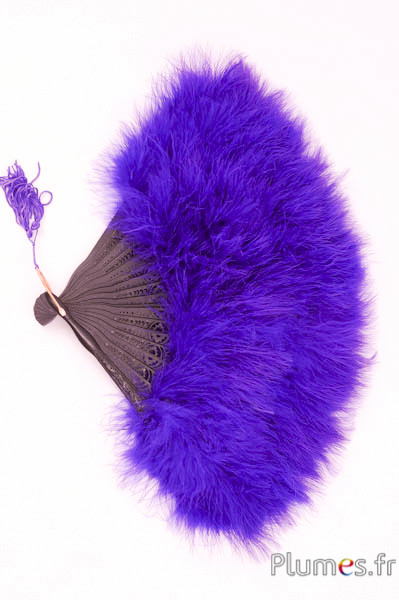 Éventail en plumes de dinde - 50 x 28 cm - violet